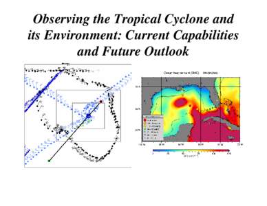 Observing the Tropical Cyclone and its Environment: Current Capabilities and Future Outlook Recent Success Stories: Satellite • Observing Systems: