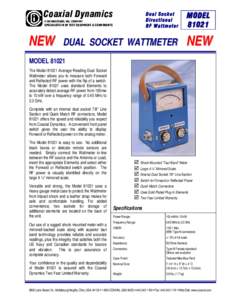 Coaxial Dynamics  Dual Socket Directional RF Wattmeter