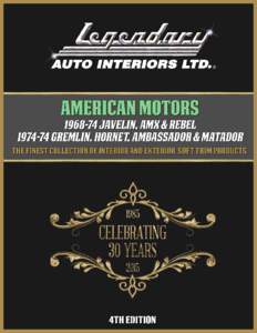 American Motors  L1 - SRM, Specialty Run Material L2 - New Old Stock Products & All Installs L3 - All Leather Products L4 - LSRM, Legendary Specialty Run Materials B1