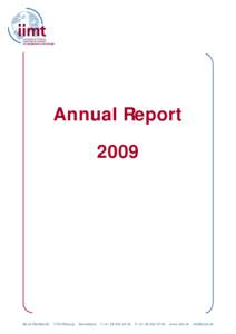 Microsoft Word - iimt Annual Report 2009 Final Version ohne Finanzen.dot