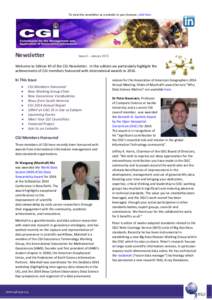 To view this newsletter as a website in your browser, click here.  Newsletter Issue 3 – January 2015