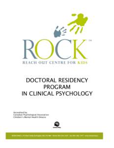 DOCTORAL RESIDENCY PROGRAM IN CLINICAL PSYCHOLOGY Accredited by: Canadian Psychological Association