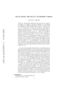 BLACK HOLES: THE LEGACY OF HILBERT’S ERROR  arXiv:gr-qc[removed]v1 13 Feb 2001 LEONARD S. ABRAMS Abstract. The historical postulates for the point mass are shown to