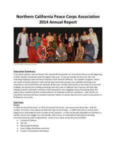 Northern California Peace Corps Association 2014 Annual Report 1 Jan 26, 2013 Festival of Cultures  Executive Summary