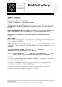 Cold Calling Script[removed]Before the call Do your research about the Company