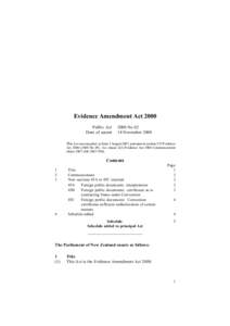Evidence Amendment Act 2000 Public Act Date of assent 2000 No[removed]November 2000