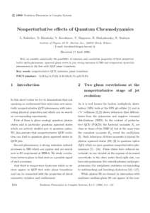 c 1998 Nonlinear Phenomena in Complex Systems ° Nonperturbative effects of Quantum Chromodynamics L. Babichev, D. Klenitsky, V. Kuvshinov, V. Shaporov, R. Shulyakovsky, N. Sinitsyn Institute of Physics, 68 Fr. Skorina A