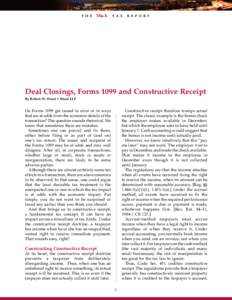 Deal Closings, Forms 1099 and Constructive Receipt