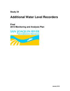 Study 24  Additional Water Level Recorders Final 2015 Monitoring and Analysis Plan