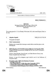 [removed]EUROPEAN PARLIAMENT Subcommittee on Security and Defence  SEDE_PV(2010)1129_1