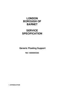 LONDON BOROUGH OF BARNET SERVICE SPECIFICATION