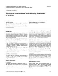 Meloidogyne chitwoodi and M. fallax: sampling potato tubers for detection