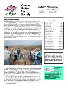 Kansas Native Plant Society  Autumn Newsletter
