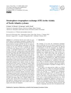 Atmos. Chem. Phys., 15, 10939–10953, 2015 www.atmos-chem-phys.netdoi:acp © Author(sCC Attribution 3.0 License.  Stratosphere–troposphere exchange (STE) in the vicinity