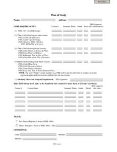 Print Form  Plan of Study Name: CORE REQUIREMENTS: