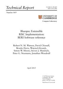 Bluespec Extensible RISC Implementation: BERI Software reference