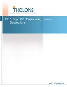2015 Top 100 Outsourcing Destinations December 2014  Tholons Top 100 Outsourcing Destinations 2015