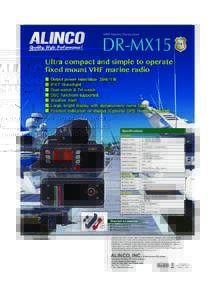 VHF Marine Transceiver  DR-MX15 IPX7