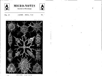MICRO-NOTES Devoted to Microscopy VOL. IV  JANUARY - MARCH, 1949