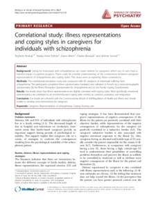Correlational study: illness representations and coping styles in caregivers for individuals with schizophrenia