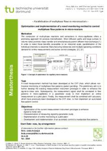 – Parallelisation of multiphase flows in microreactors – Optimization and implementation of a novel monitoring method to control multiphase flow patterns in micro-reactors Motivation The conduction of multi-phase rea