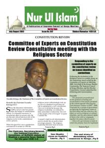 July/AugustA Publication of Supreme Council of Kenya Muslims Not For Sale  Issue No. 007