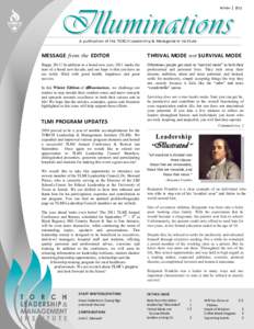 Illuminations WinterA publication of the TORCH Leadership & Management Institute