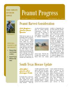 TEXAS AGRILIFE EXTENSION SERVICE Peanut Progress V O L U M E