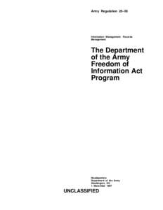Army Regulation 25–55  Information Management: Records Management  The Department