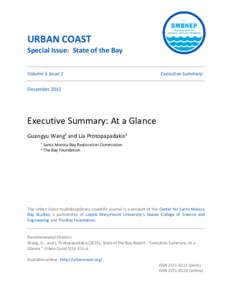 URBAN COAST Special Issue: State of the Bay Volume 5 Issue 1 Executive Summary