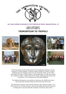 JULY 2009: REPORT & RECORD OF THE TRIMONTIUM TRUST: NEWSLETTER No. 23  CURLE CENTENARYtoTRIMONTIUM TO TRIPOLI