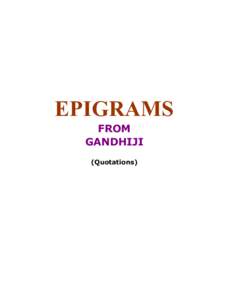 EPIGRAMS FROM GANDHIJI (Quotations)  Abstinence
