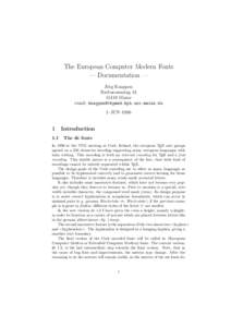 The European Computer Modern Fonts — Documentation — Jörg Knappen BarbarossaringMainz email: 