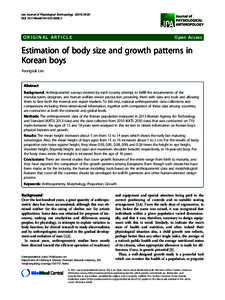 Estimation of body size and growth patterns in Korean boys