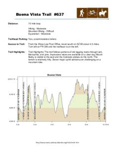 Buena Vista Trail #637 Distance: 10 mile loop Hiking - Moderate Mountain Biking - Difficult