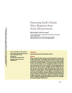 Annu. Rev. Earth Planet. Sci:Downloaded from www.annualreviews.org by King Abdullah University of Science and Technology (KAUST) onFor personal use only. EA41CH08-Snieder  ARI