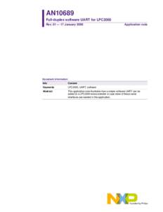 AN10689 Full-duplex software UART for LPC2000 Rev. 01 — 17 January 2008 Application note