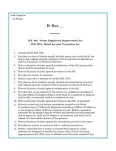 113th Congress 1st Session H. Res. __  H.R[removed]Swaps Regulatory Improvement Act