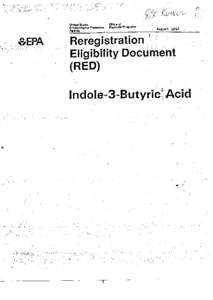Reregistration Eligibility Document: Indole-3-Butyric Acid