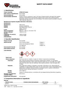 SAFETY DATA SHEET  1. Identification Product identifier  UT500 VS Powder