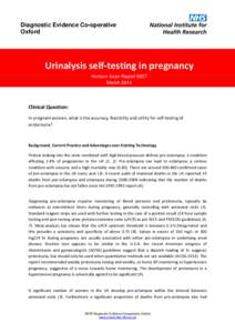 Diagnostic Evidence Co-operative Oxford Cooperative Oxford HR Diagnostics Evidence Cooperative Oxford  Urinalysis self-testing in pregnancy