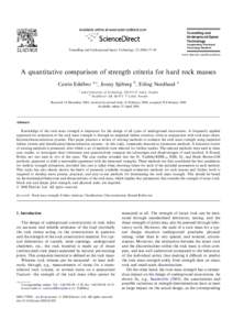 A quantitative comparison of strength criteria for hard rock masses