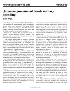 World Socialist Web Site  wsws.org Japanese government boosts military spending
