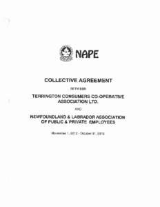 NAPE COLLECTIVE AGREEMENT BETWEEN TERRINGTON CONSUMERS CO-OPERATIVE ASSOCIATION LTD.