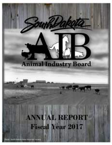 ANNUAL REPORT Fiscal Year 2017 Photo: South Dakota State Historical Society TABLE OF CONTENTS Legislative Issues