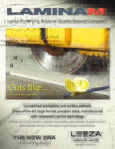 Jumbo Porcelain...Superior Quality Beyond Compare!  Cuts like... (No relief cut required!)  Unmatched workability and surface esthetic.