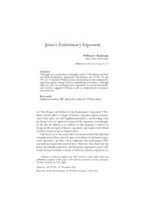 James’s Evolutionary Argument William S. Robinson Iowa State University BIBLID626X; ppAbstract