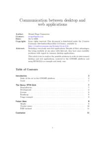 Communication between desktop and web applications Author: Contact: Date: Copyright: