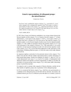 Algebraic & Geometric Topology–Generic representations of orthogonal groups: the mixed functors