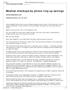 Medical checkups by phone ring up savings - Medical News -
